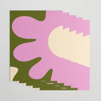 Happy Flower Retro 60s 70s Vibe Pink Green Cream Wrapping Paper Gallery Image 3