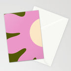 Happy Flower Retro 60s 70s Vibe Pink Green Cream Stationery Card Gallery Image 2