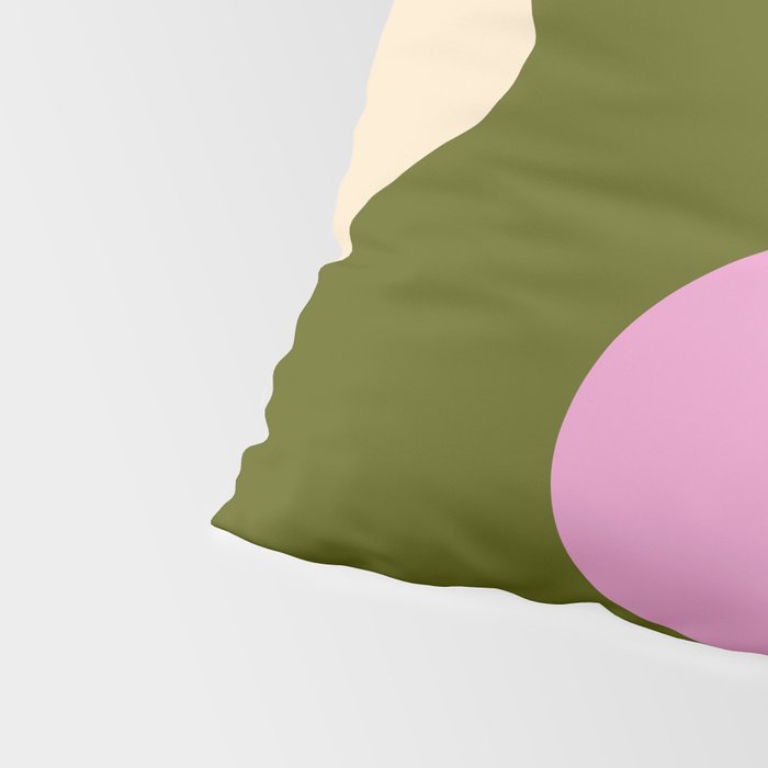 Happy Flower Retro 60s 70s Vibe Pink Green Cream Pillow Sham Gallery Image 4