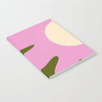 Happy Flower Retro 60s 70s Vibe Pink Green Cream Notebook Gallery Image 2
