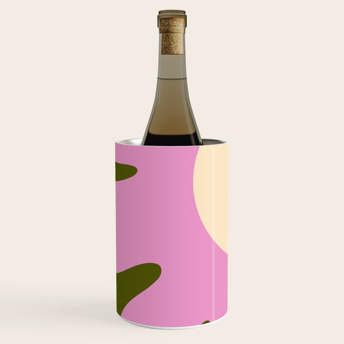 Happy Flower Retro 60s 70s Vibe Pink Green Cream Wine Chiller Gallery Image 3