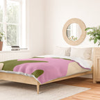 Happy Flower Retro 60s 70s Vibe Pink Green Cream Duvet Cover Gallery Image 2