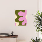 Happy Flower Retro 60s 70s Vibe Pink Green Cream Poster Gallery Image 2