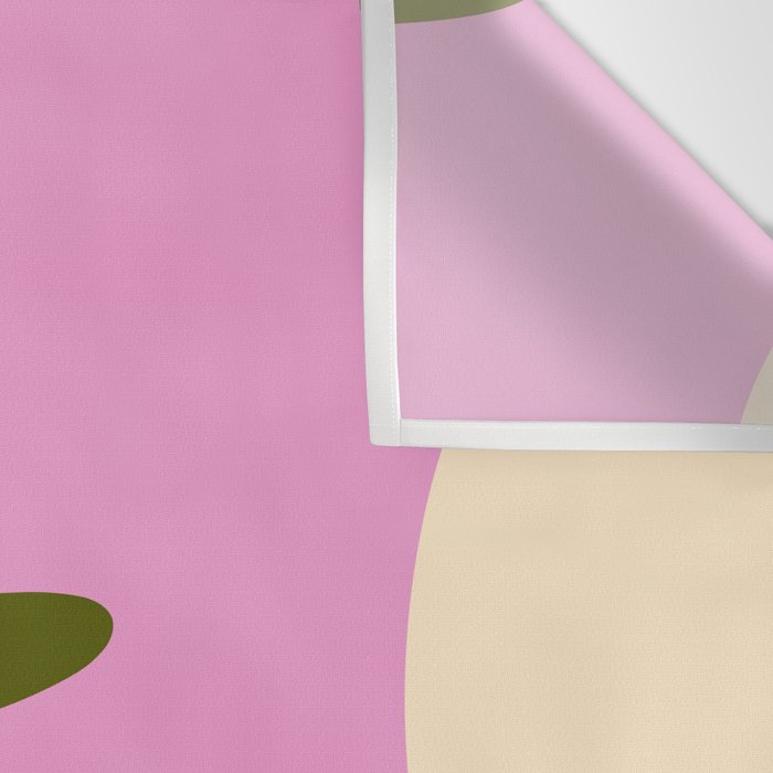 Happy Flower Retro 60s 70s Vibe Pink Green Cream Wall Tapestry Gallery Image 3