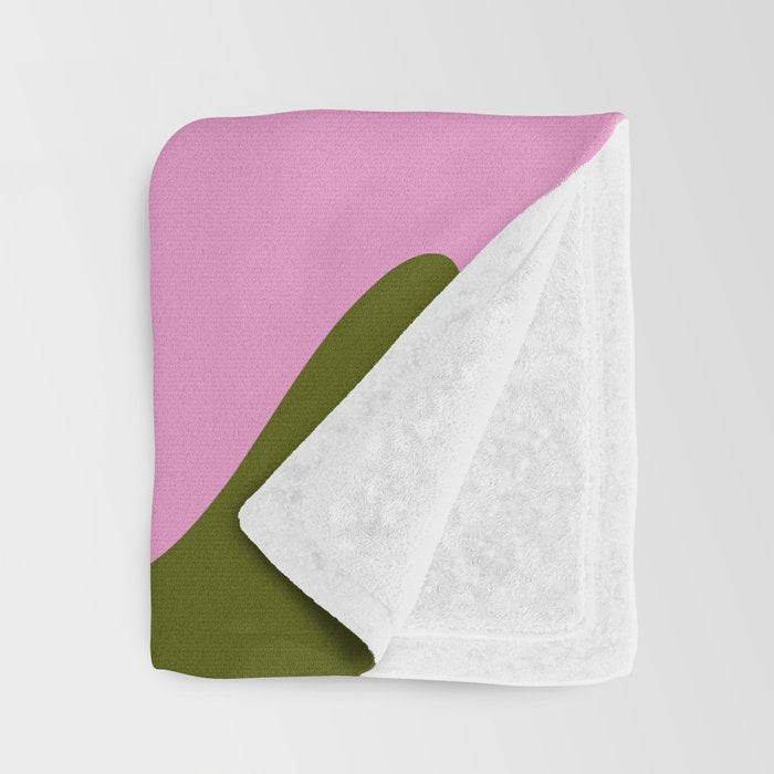 Happy Flower Retro 60s 70s Vibe Pink Green Cream Throw Blanket Gallery Image 3