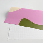 Happy Flower Retro 60s 70s Vibe Pink Green Cream Wrapping Paper Gallery Image 2