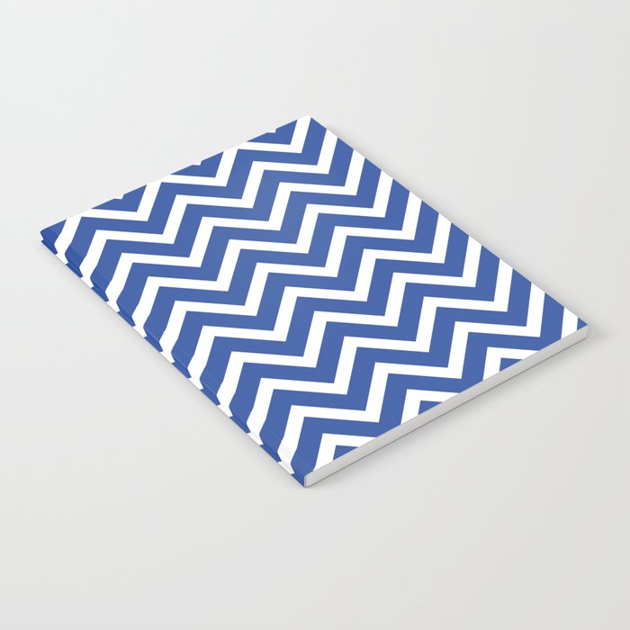blue, white zig zag pattern design Notebook Gallery Image 1