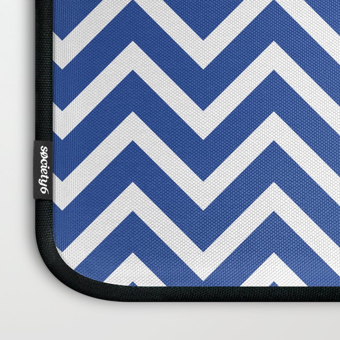blue, white zig zag pattern design Laptop Sleeve Gallery Image 3