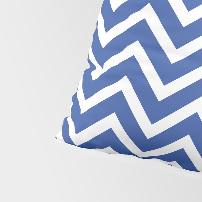 blue, white zig zag pattern design Pillow Sham Gallery Image 4