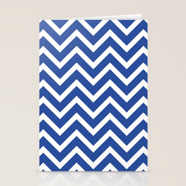 blue, white zig zag pattern design Stationery Card Gallery Image 2