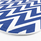 blue, white zig zag pattern design Bath Mat Gallery Image 3