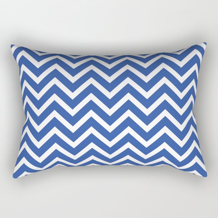 blue, white zig zag pattern design Rectangular Pillow Gallery Image 2