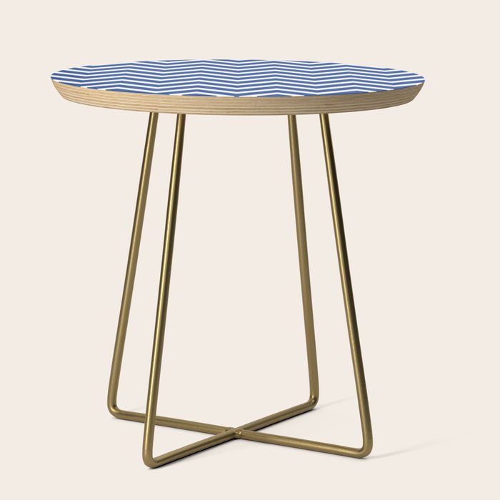 blue, white zig zag pattern design Side Table Gallery Image 1
