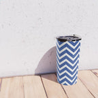blue, white zig zag pattern design Travel Mug Gallery Image 4