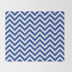 blue, white zig zag pattern design Throw Blanket Gallery Image 2