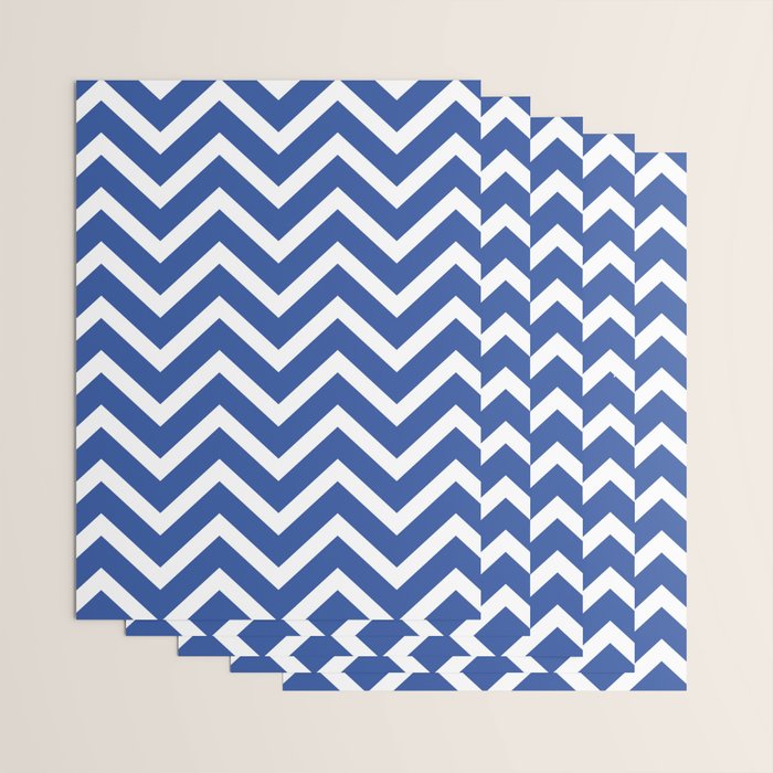 blue, white zig zag pattern design Wrapping Paper Gallery Image 3