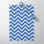 blue, white zig zag pattern design Wrapping Paper Gallery Image 1