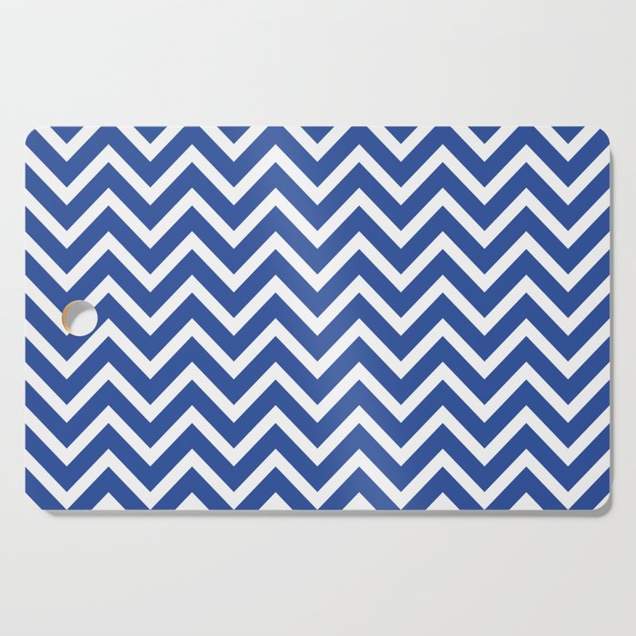 blue, white zig zag pattern design Cutting Board Gallery Image 1