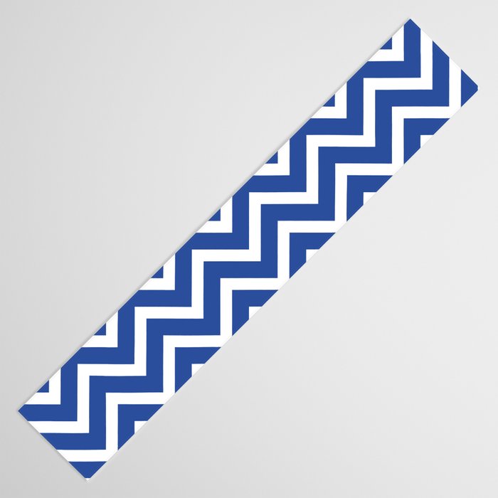 blue, white zig zag pattern design Table Runner Gallery Image 3