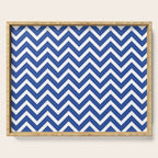 blue, white zig zag pattern design Serving Tray Gallery Image 1