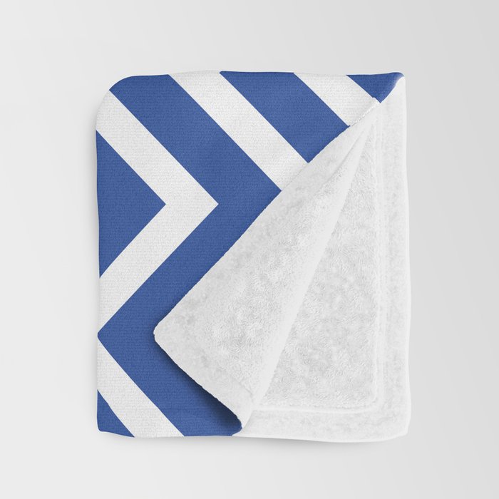 blue, white zig zag pattern design Throw Blanket Gallery Image 3