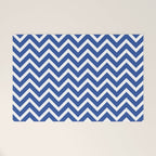 blue, white zig zag pattern design Welcome Mat Gallery Image 1