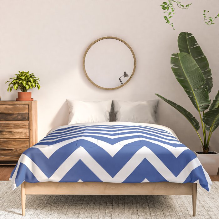 blue, white zig zag pattern design Comforter Gallery Image 3