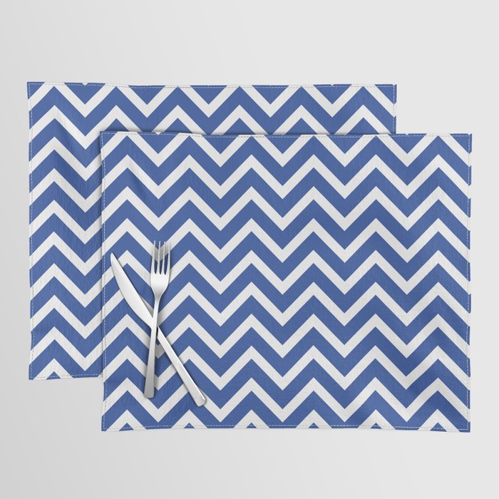 blue, white zig zag pattern design Placemat Gallery Image 1