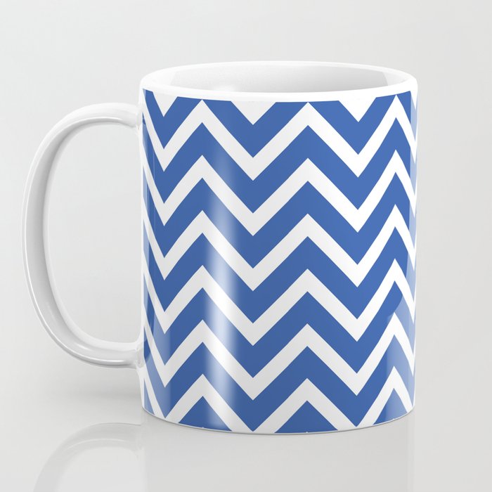 blue, white zig zag pattern design Coffee Mug Gallery Image 3