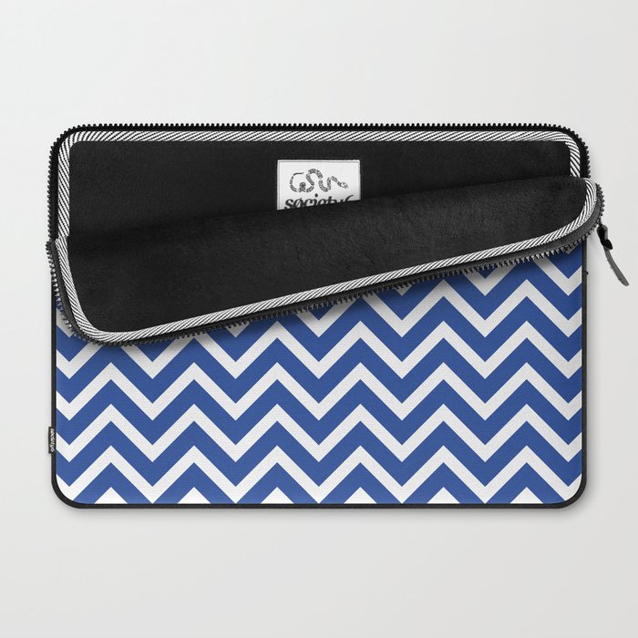 blue, white zig zag pattern design Laptop Sleeve Gallery Image 2
