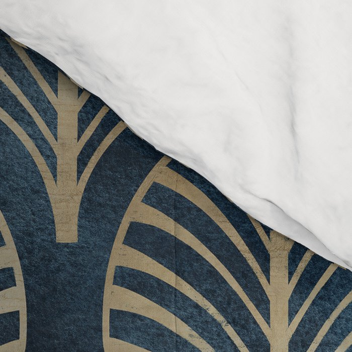 Art Deco, Decorative Fan Leaves Comforter Gallery Image 4