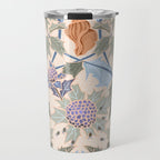 Beach thistle and shells soft peach Travel Mug Gallery Image 1