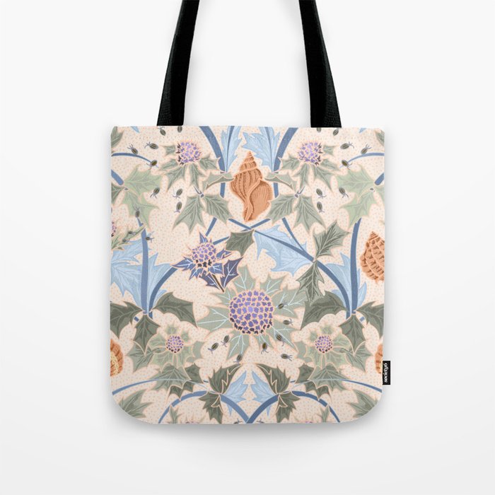 Beach thistle and shells soft peach Tote Bag Gallery Image 1