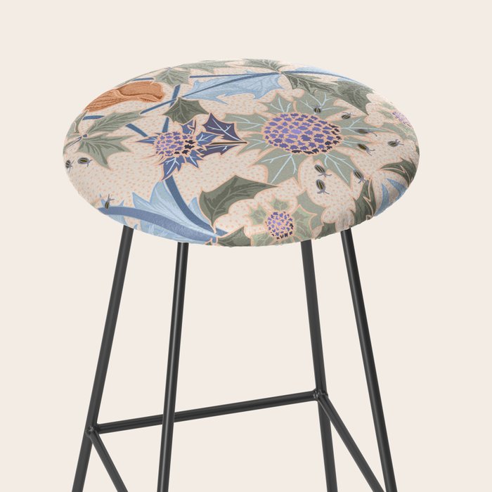 Beach thistle and shells soft peach Stool Gallery Image 2