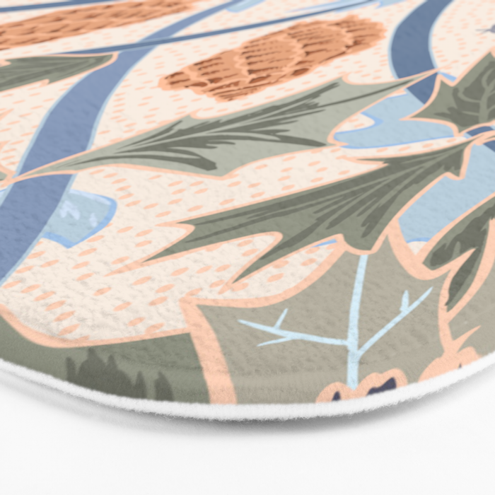 Beach thistle and shells soft peach Bath Mat Gallery Image 3