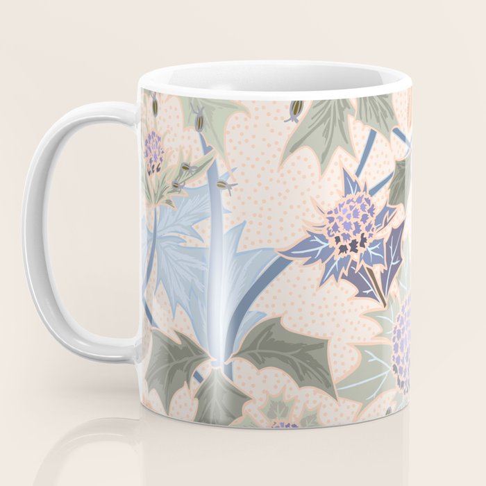 Beach thistle and shells soft peach Coffee Mug Gallery Image 3
