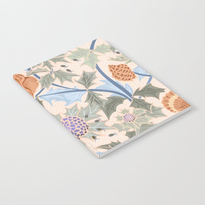 Beach thistle and shells soft peach Notebook Gallery Image 1