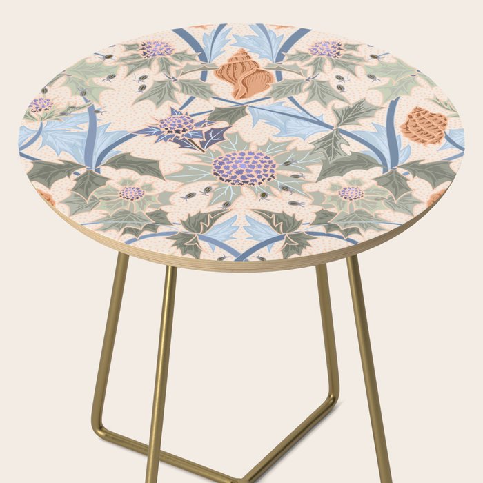 Beach thistle and shells soft peach Side Table Gallery Image 2