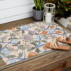 Beach thistle and shells soft peach Outdoor Rug Gallery Image 2