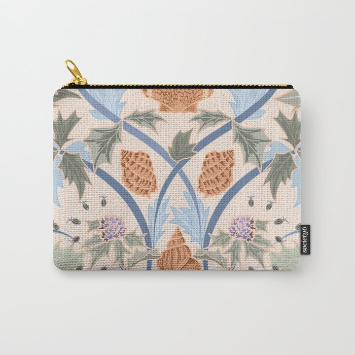 Beach thistle and shells soft peach Carry All Pouch Gallery Image 1