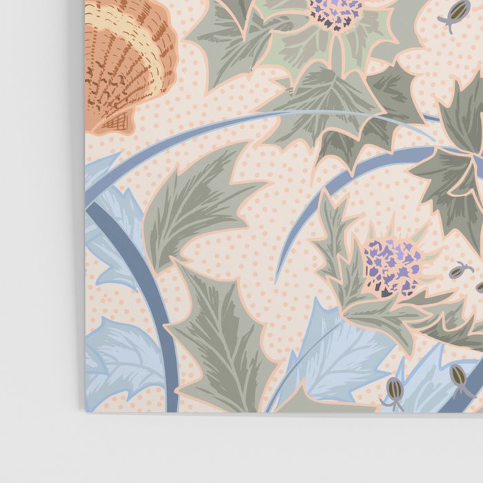 Beach thistle and shells soft peach Poster Gallery Image 3