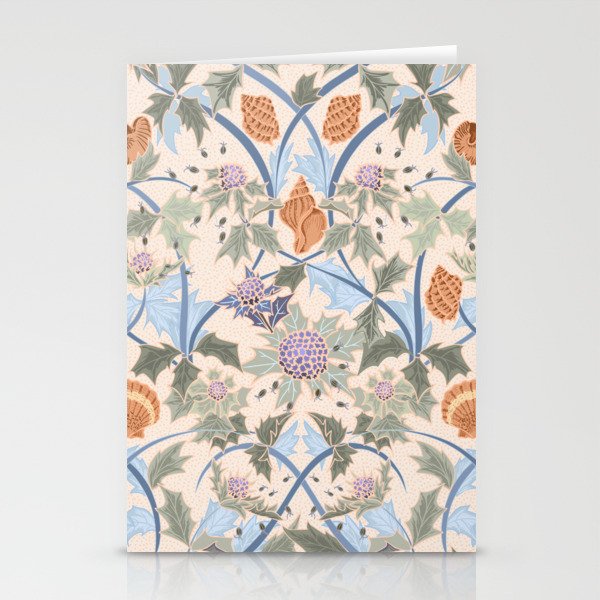 Beach thistle and shells soft peach Stationery Card Gallery Image 1