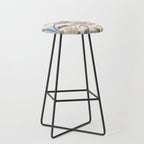 Beach thistle and shells soft peach Stool Gallery Image 1