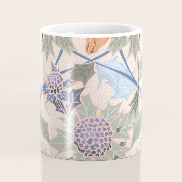Beach thistle and shells soft peach Coffee Mug Gallery Image 4
