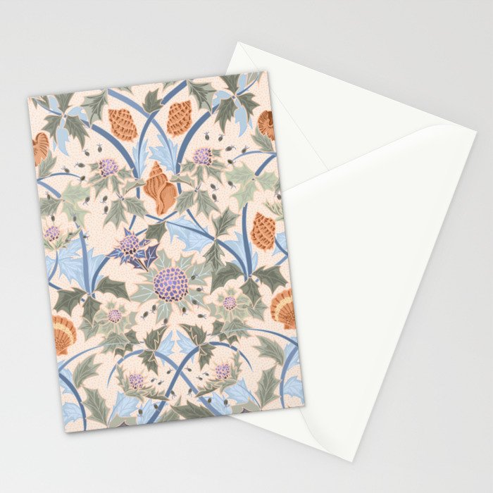 Beach thistle and shells soft peach Stationery Card Gallery Image 2