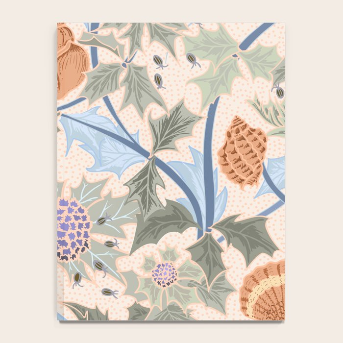 Beach thistle and shells soft peach Notebook Gallery Image 4