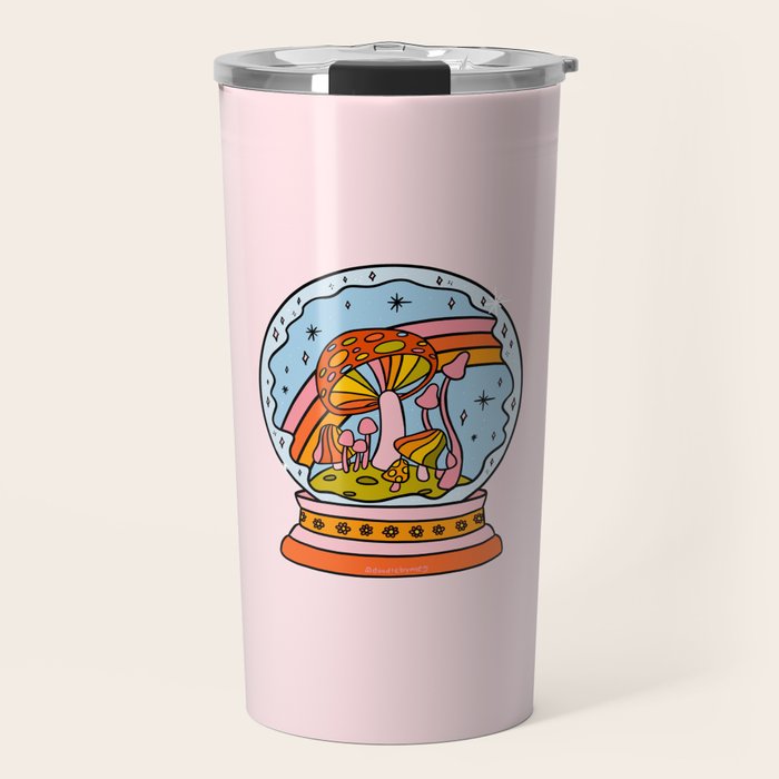 Mushroom Snow Globe Travel Mug Gallery Image 1