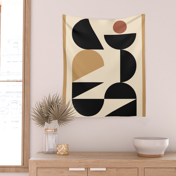 Modern geometric shapes 46 Wall Tapestry Gallery Image 2