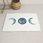 Blue Moon Phases Watercolor Rug Gallery Image 1
