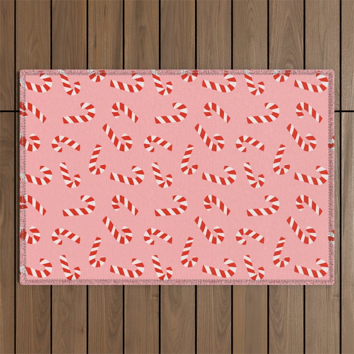 Candy Canes - Pink Outdoor Rug Gallery Image 1